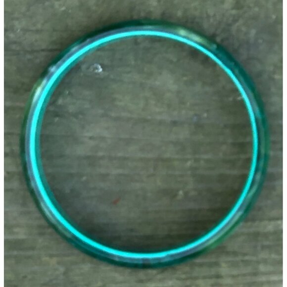 unique Vintage 1960s Marbled Dark Green Moon Glow Lucite Thermoset Bangle - Picture 6 of 6